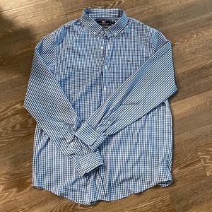 blue checkered button down vineyard vines